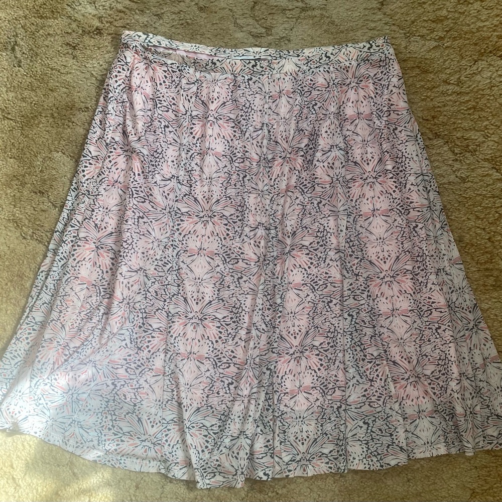 Christopher & Banks Pink and Black A-Line Skirt